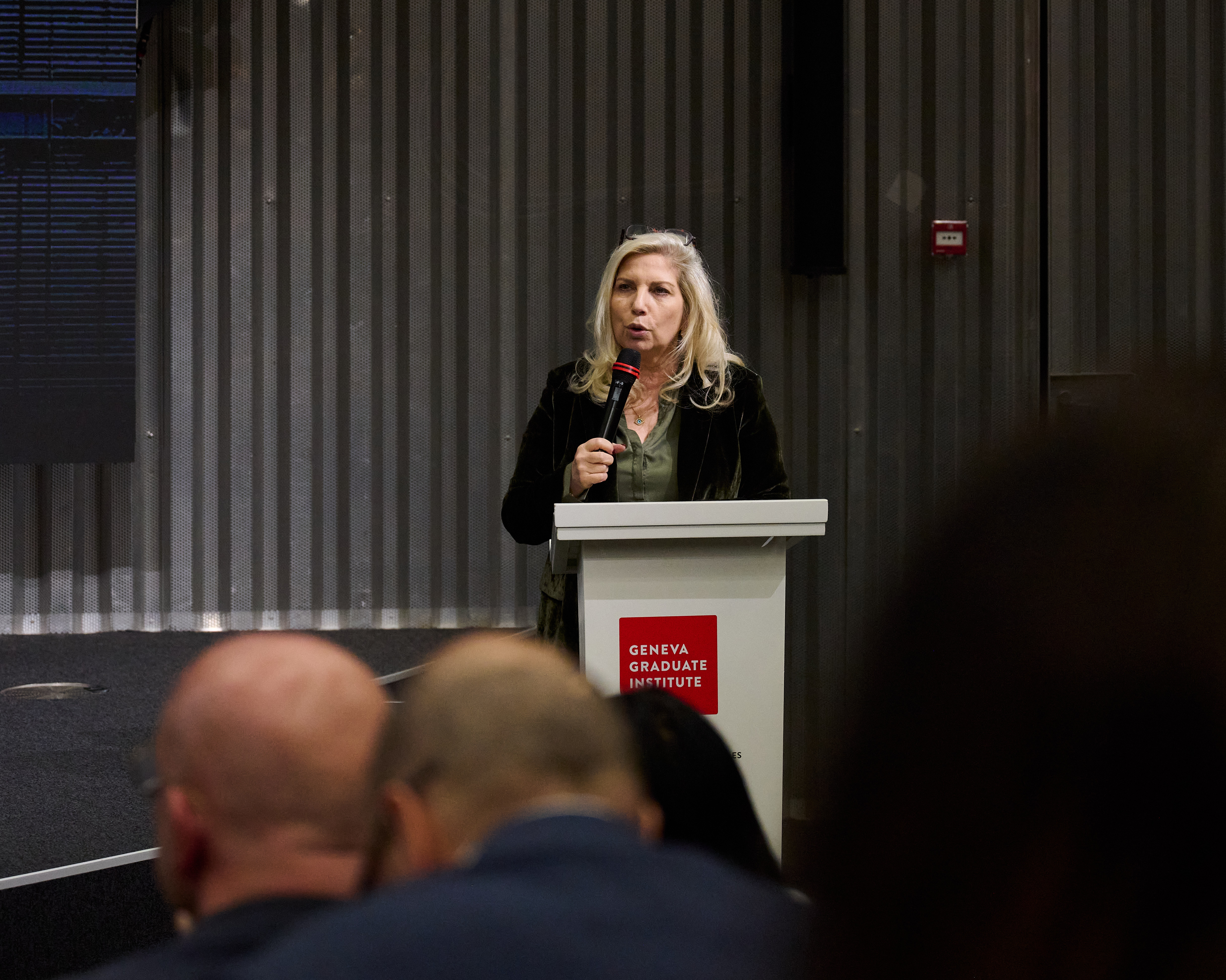 State Councillor Nathalie Fontanet, on 10 March 2026 at the Graduate Institute