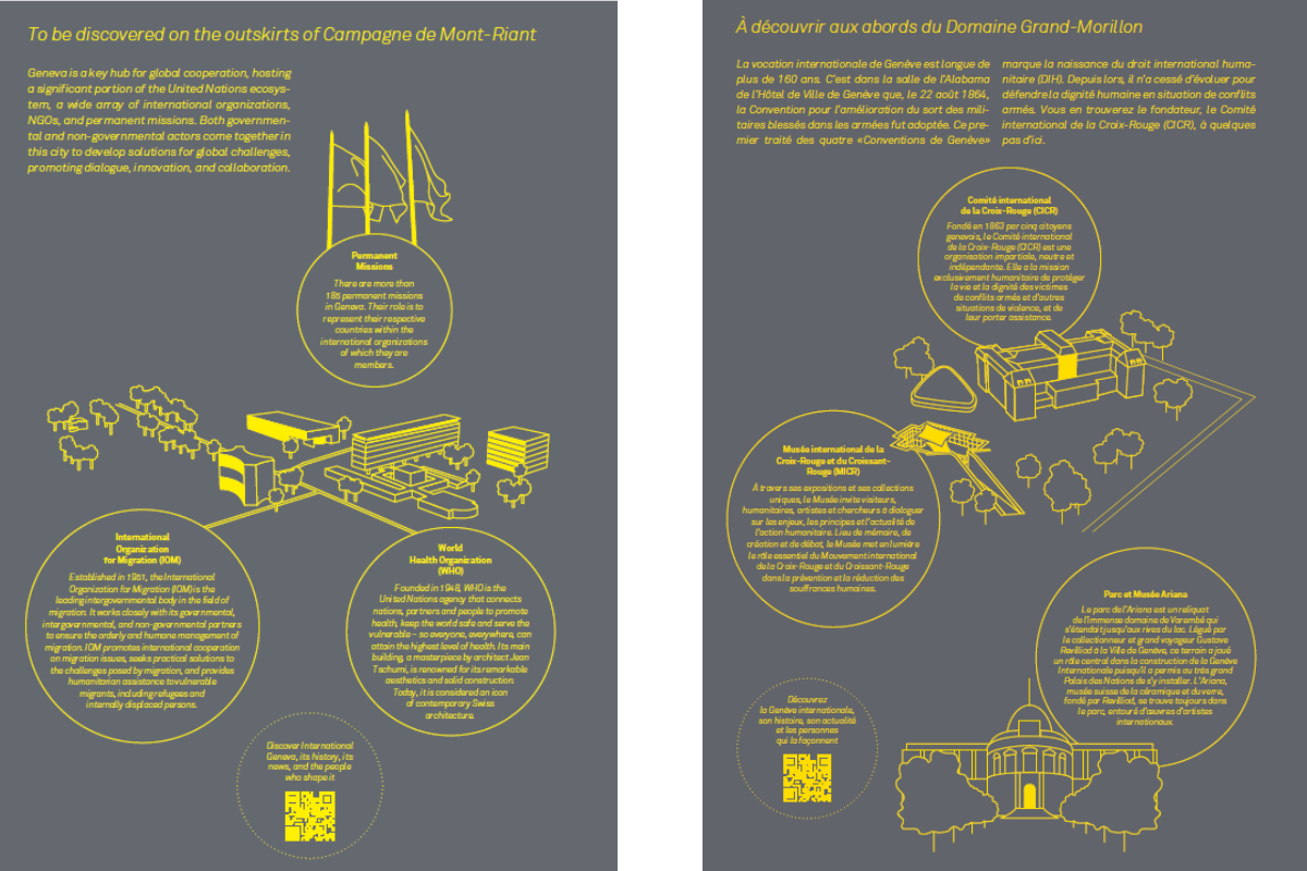 Parts of the information panels allong the routes available in French and in English