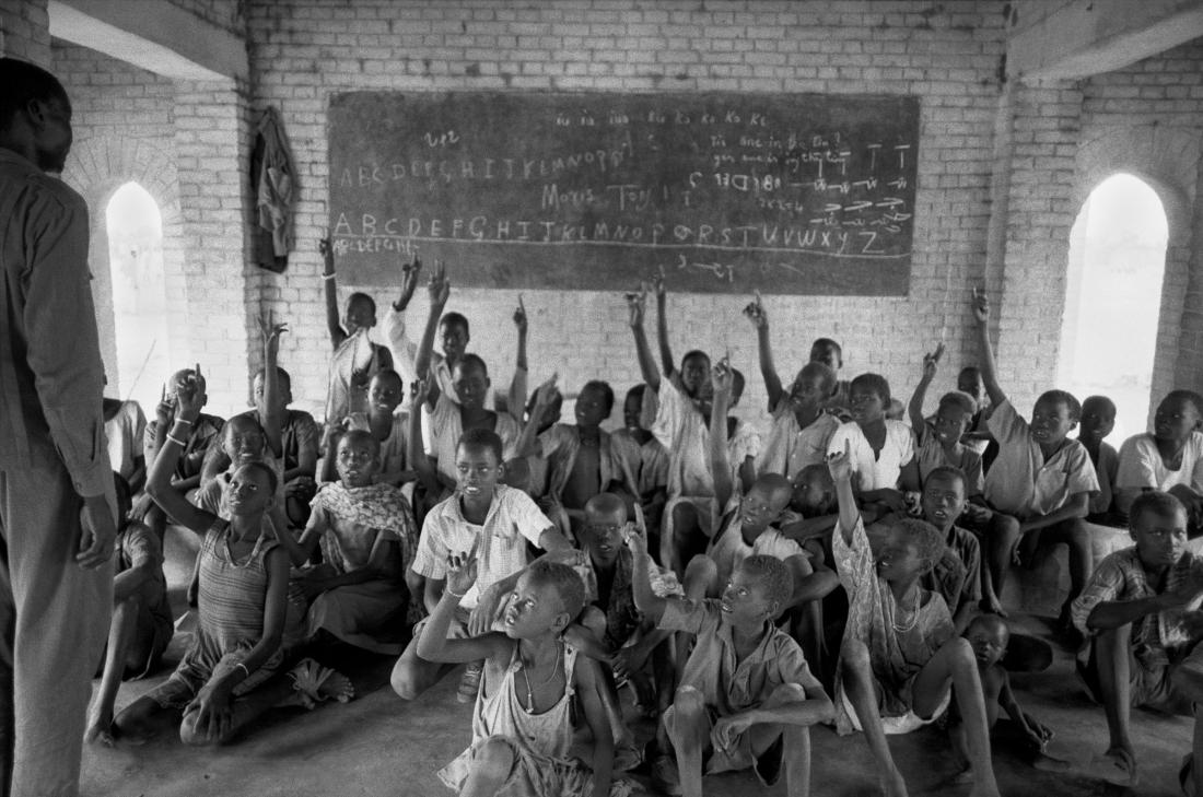 A school opens for the first time in a refugee camp in Aweil, Sudan, in 1972. A. Abbas / Magnum Photos