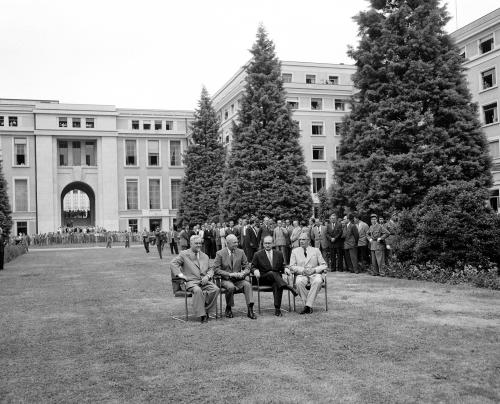 The Geneva “Big Four” Conference – from the left: N. Boulganine (USSR); D. Eisenhower (USA); E. Faure (France); A. Eden (UK), Palais des Nations, Geneva, July 1955